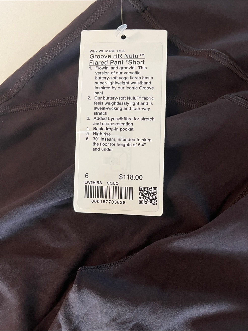 NWT lululemon Sequoia Groove HR Nulu Flared Pant *Short - Picture 4 of 5